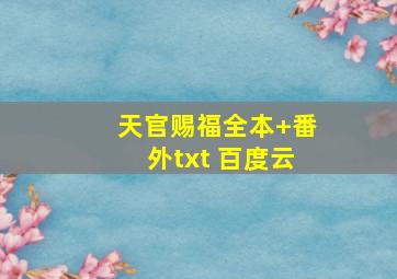 天官赐福全本+番外txt 百度云